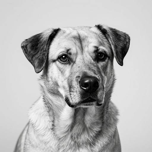 Hyper-Realistic Monochrome Dog Portrait