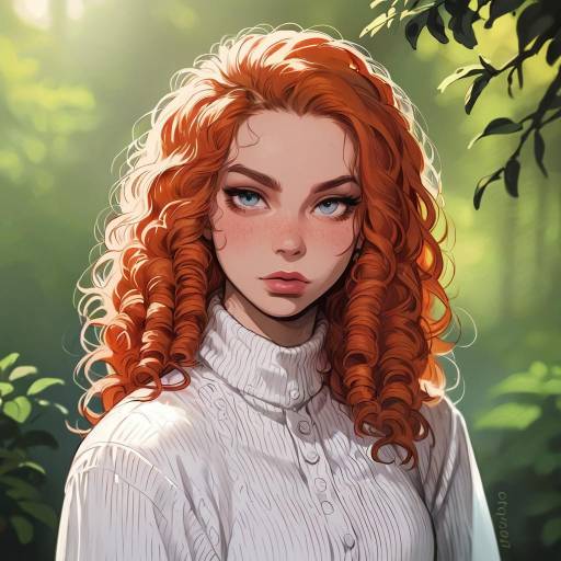 Vibrant Orange Haired Woman Portrait