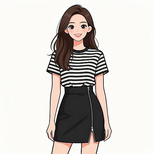 Smiling Woman in Modern Casual Outfit