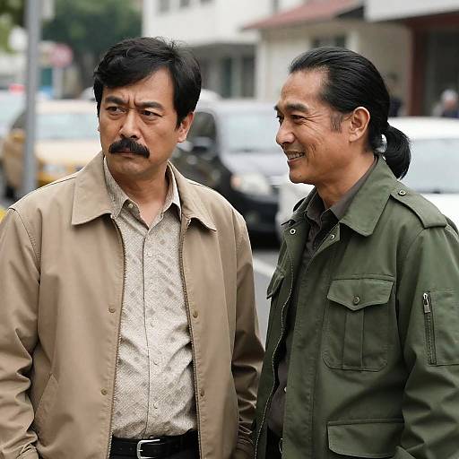 Two Friends on a City Street