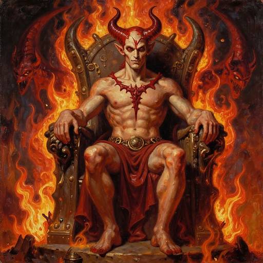 Handsome Satan on Throne in Hell