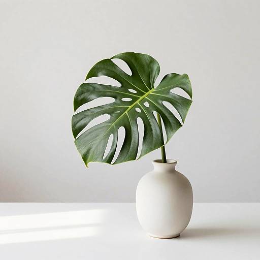 Minimalist Monstera Still Life in Sunlight