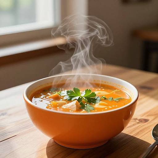 Steaming Orange Soup with Herbs