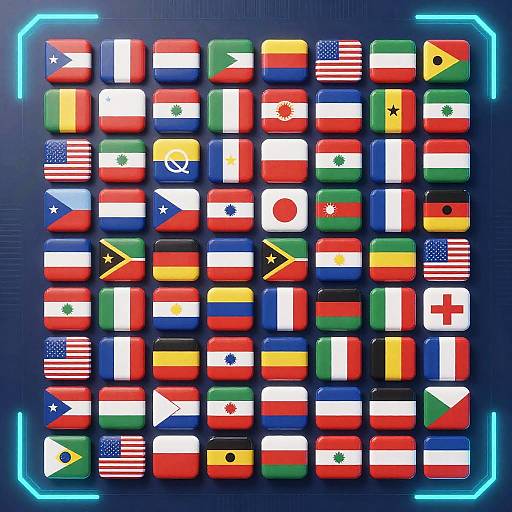 Vibrant Global Flag Collage Generator