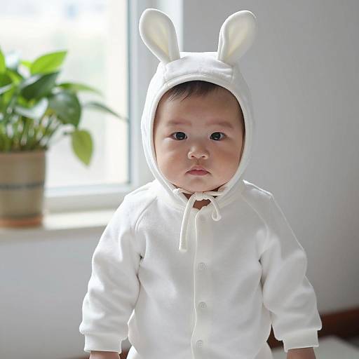 Adorable Baby in Bunny Outfit Photography