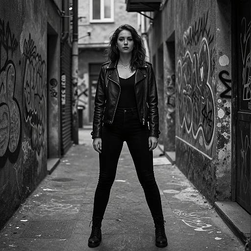 Monochrome Urban Fashion Portrait