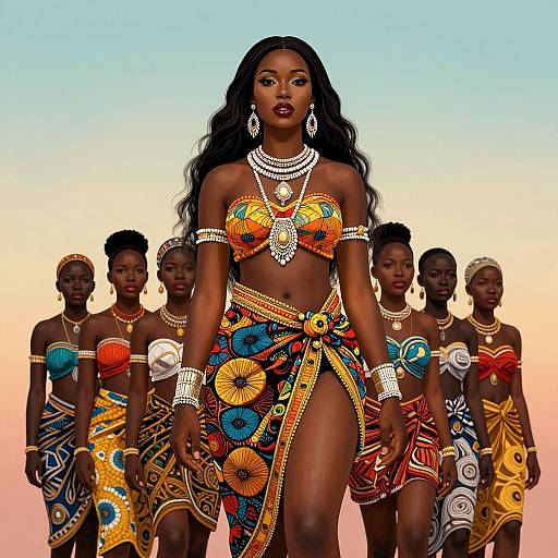 Regal African Women in Traditional Attire