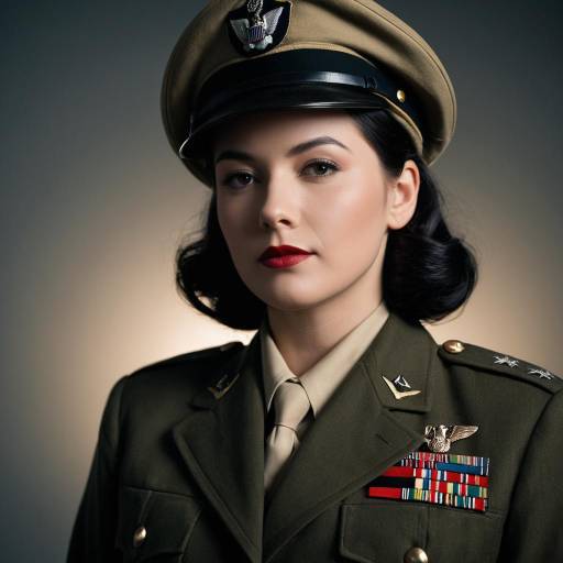 Vintage Female Military Officer Portrait