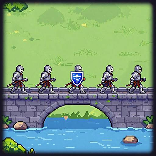 Pixel Art Armored Knight Walk Loop