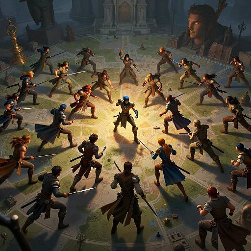 Epic Fantasy Battle in Mappa Style