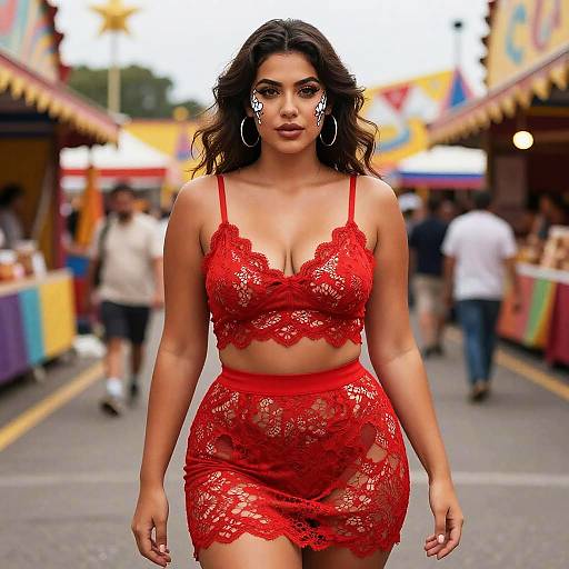 Curvy Woman at Vibrant Carnival