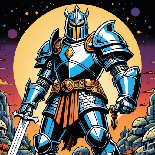 Retro Comic Fantasy Knight Illustration Retro Comic Fantasy Knight Illustration