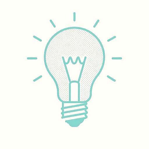 Minimalist Pastel Teal Light Bulb