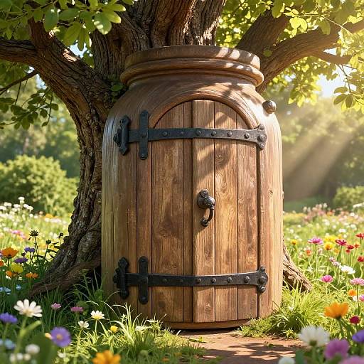 Fairytale Tree Door with Flowers