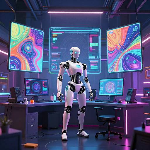 Futuristic AI Cyberpunk Digital Art