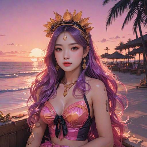 Anime Beach Scene with Vibrant Colors Anime Beach Scene with Vibrant Colors