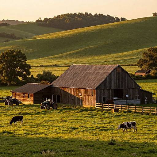Rustic Dutch Countryside Farm Sunrise