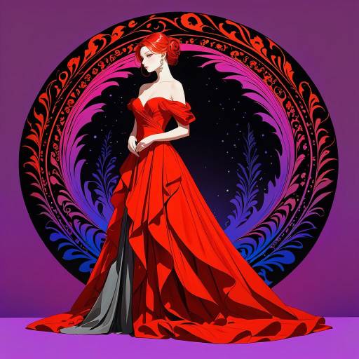 Elegant Woman in Red Dress Portrait Elegant Woman in Red Dress Portrait