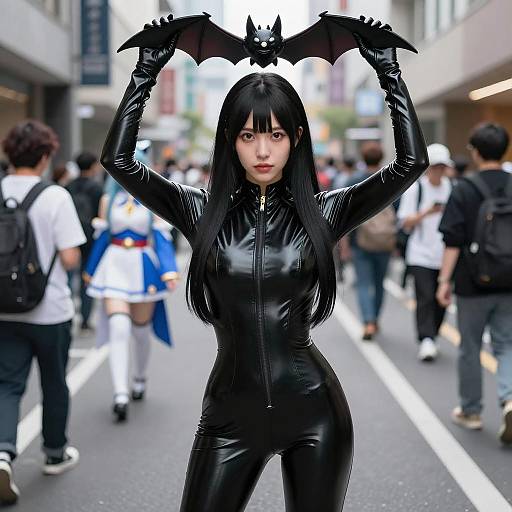 Cosplay Urban Scene with Japanese Woman