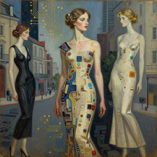 Cyber-Renaissance Muse in Haute Couture