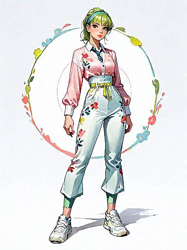 Chic Floral Romper Fashion Illustration