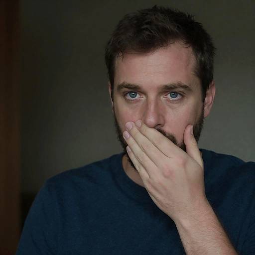 Contemplative Man in Dim Lighting