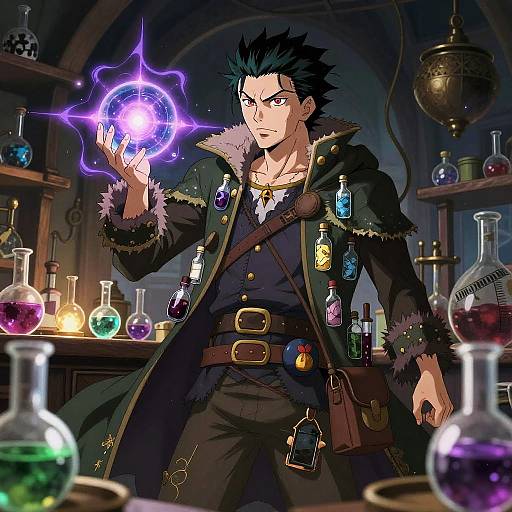 Sly Alchemist with Magical Orb