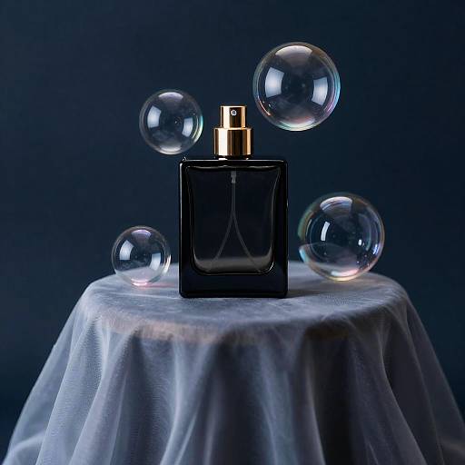 Onyx Perfume Atomizer with Iridescent Bubbles