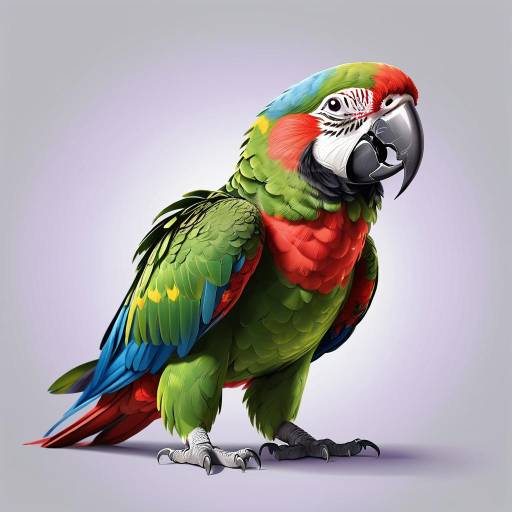 Realistic Parrot Portrait with Violet Eyes Realistic Parrot Portrait with Violet Eyes