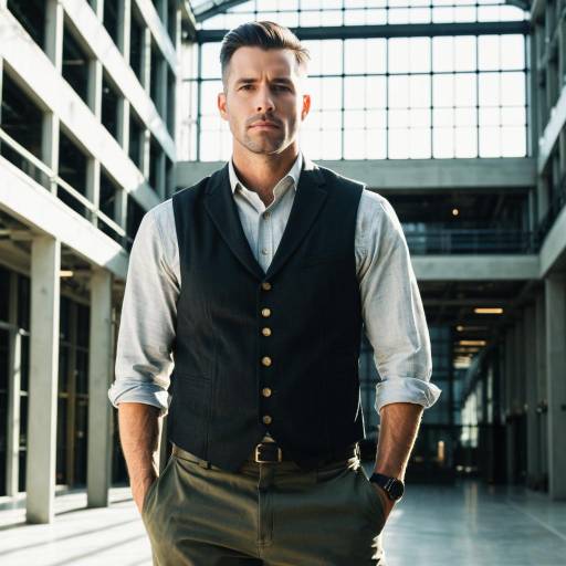 Confident man in modern industrial building