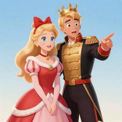 Blonde Princess and Surprised Prince Illustration