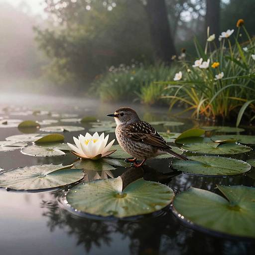 Frog on Lily Pad at Sunrise