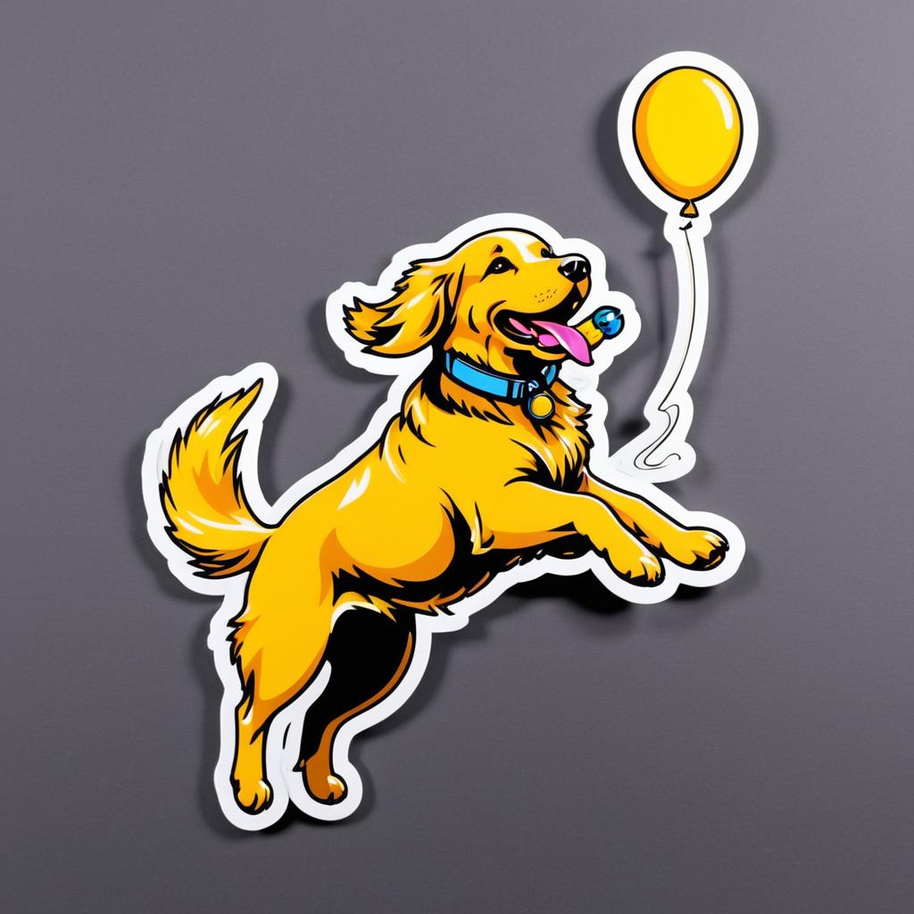 Playful Golden Retriever in Space Helmet