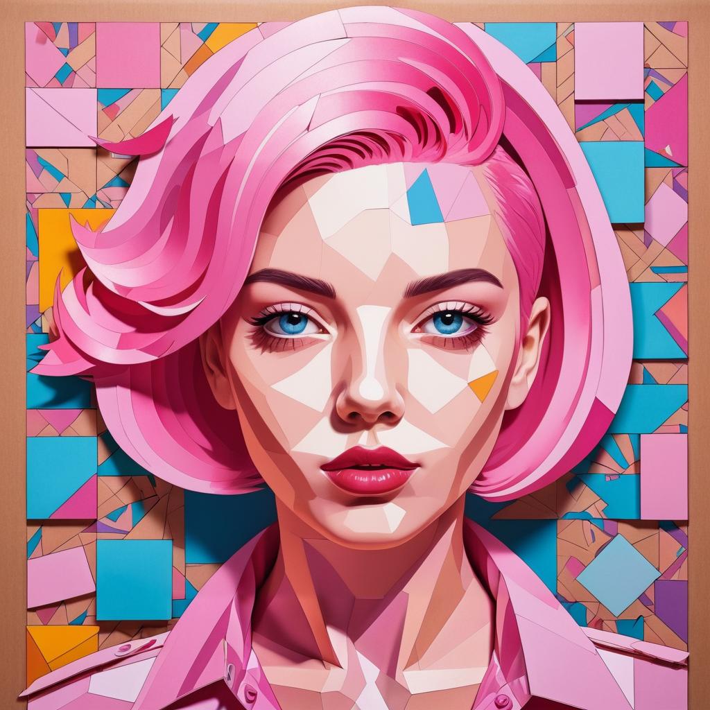 Surreal Portrait of a Pink-Haired Icon