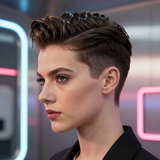 Retro-Futuristic Pompadour Undercut Style
