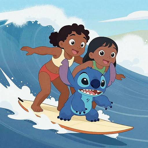 Joyful Surfing Adventure with an Alien