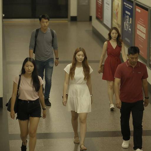 Dimly Lit Subway Station with Passengers