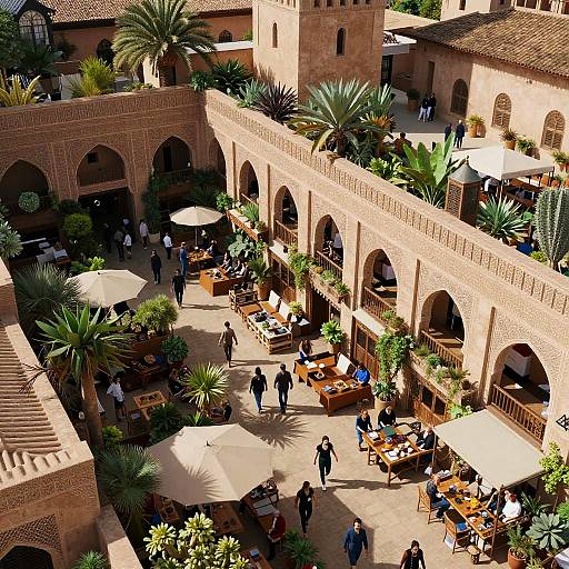 HDR Wide-Angle Medieval Bazaar View