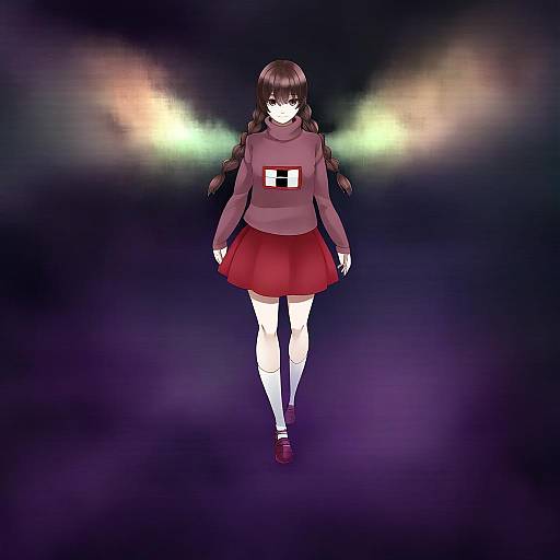 Illustration of Monoe, yume nikki in the style of Zonda (solid air)