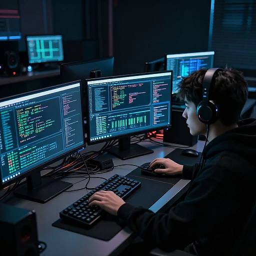 Techno-Grunge Hacker Room Setup