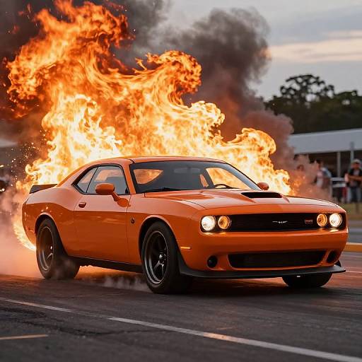 Fiery Muscle Car Power and Passion