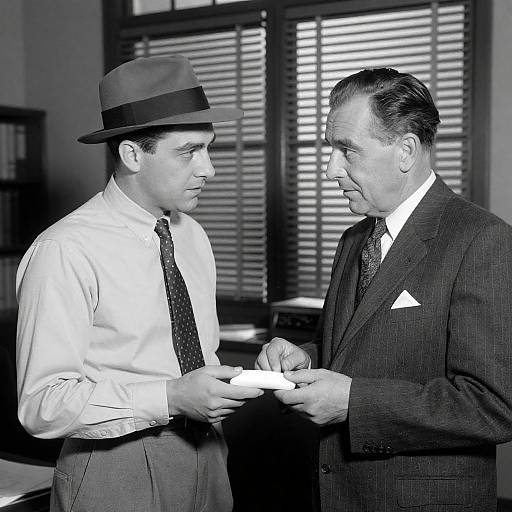 1940s Office Exchange in Monochrome