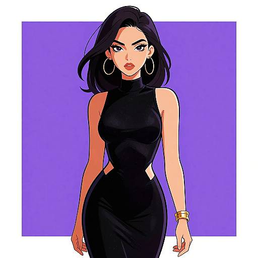 Stylish woman in black velvet bodysuit