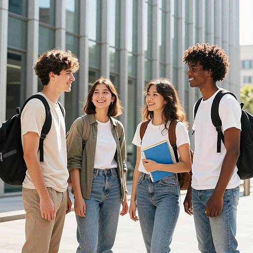 Group of Diverse Young Adults Standing Outdoors