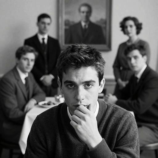 Intense Gaze in Vintage Setting