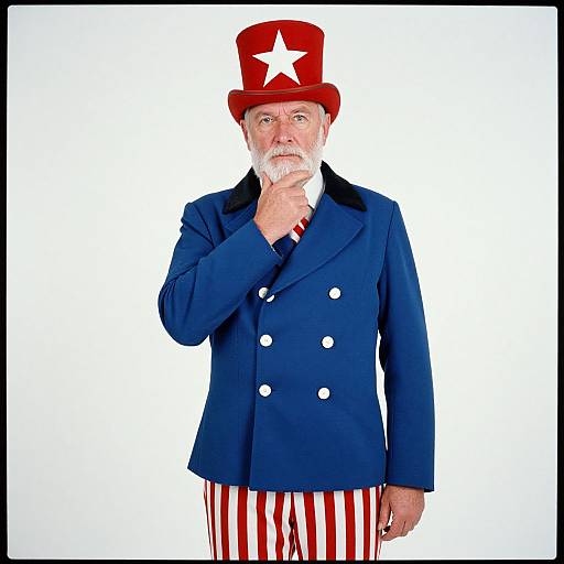 Patriotic Elderly Man in Vintage Style