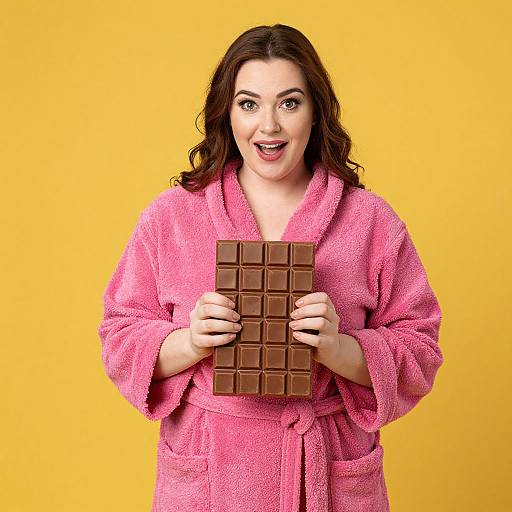 Plus Size Woman with Chocolate Bar