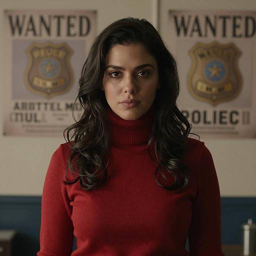 Mystery Woman in Dimly Lit Room