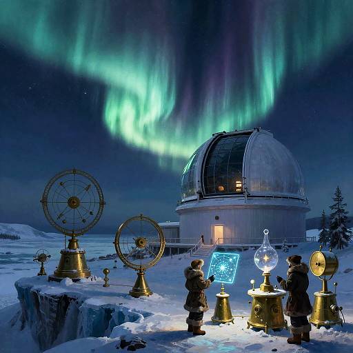 Midnight Arctic Observatory: Steampunk Aurora Watch