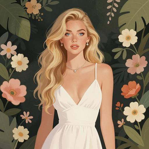 Vibrant Floral Portrait of a Woman